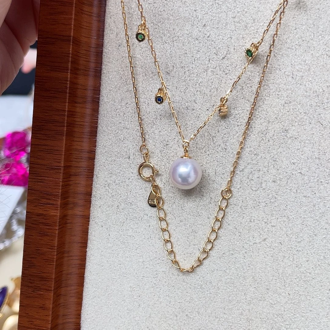 颈饰银S925镶嵌海水珍珠