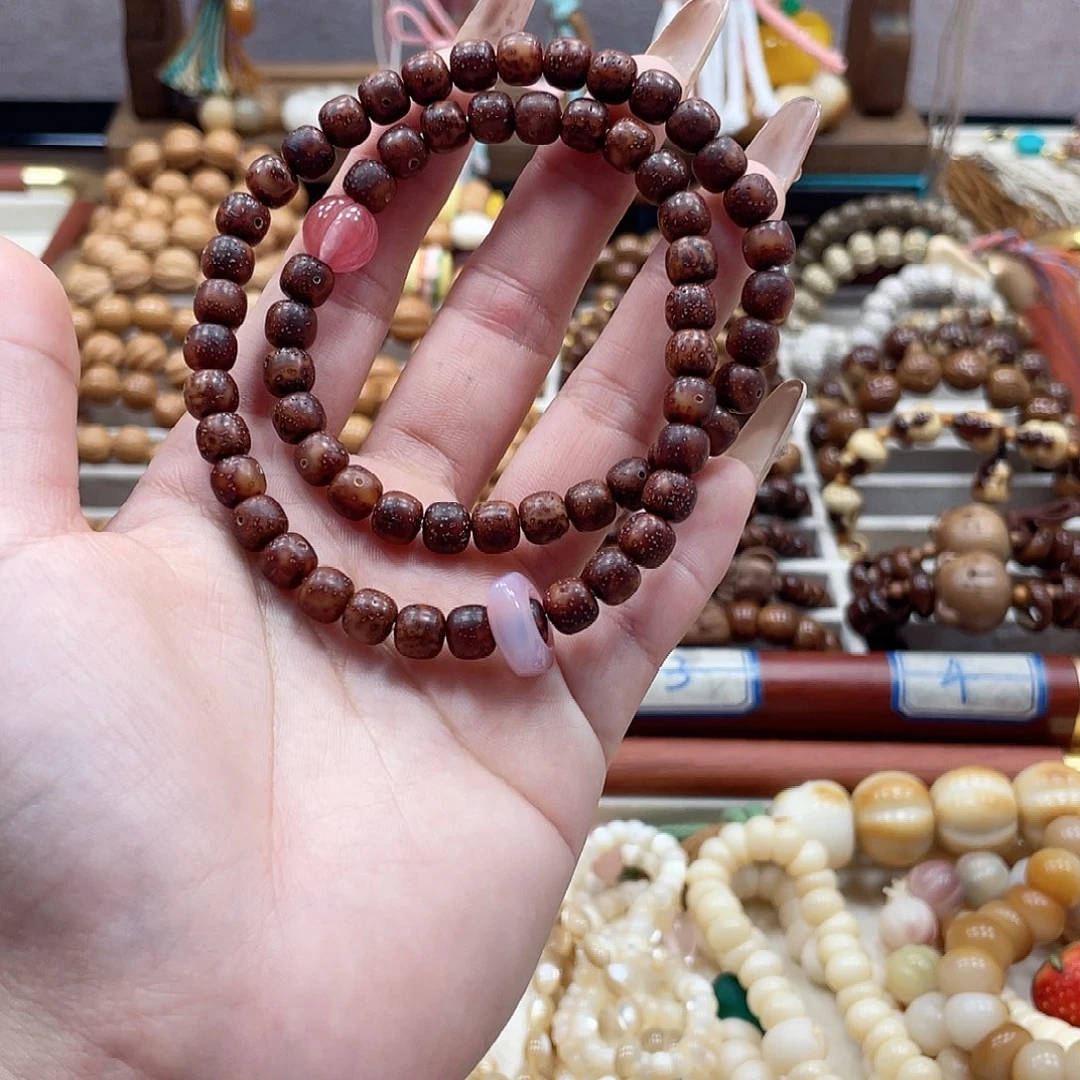 猴头核桃吊坠粉饼星月双圈手串diy卡7