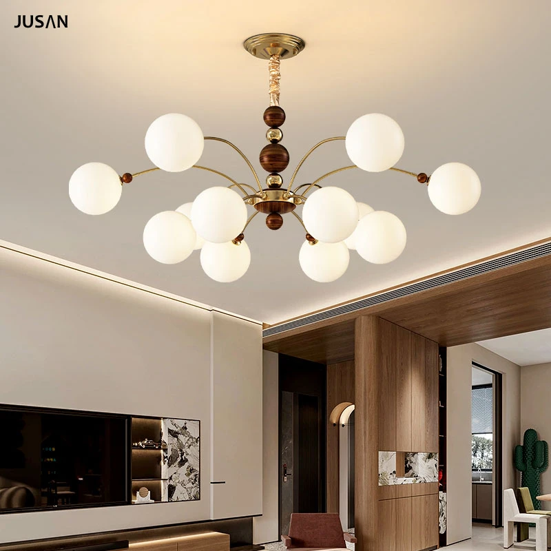 新款中古风客厅主卧灯创意吊灯房间卧室餐厅护眼灯中古风轻奢灯饰