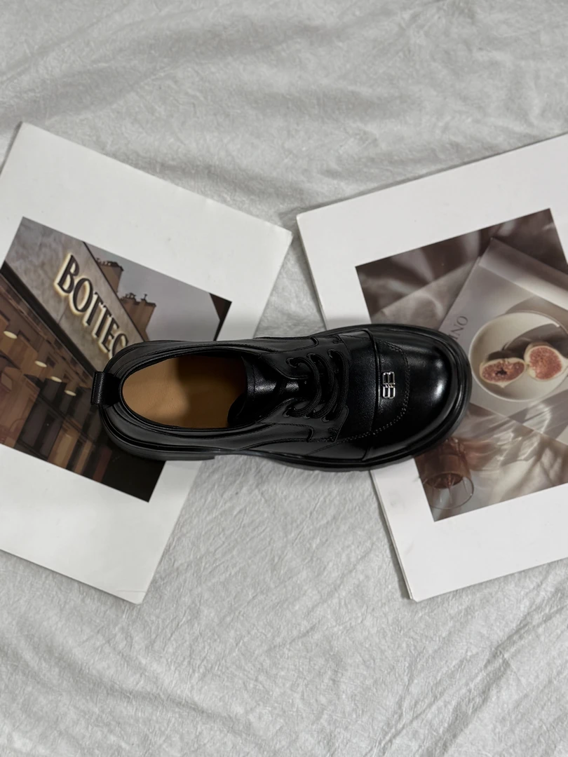 2025爆款小皮鞋女厚底高跟鞋春季新款粗跟复古休闲单鞋女鞋