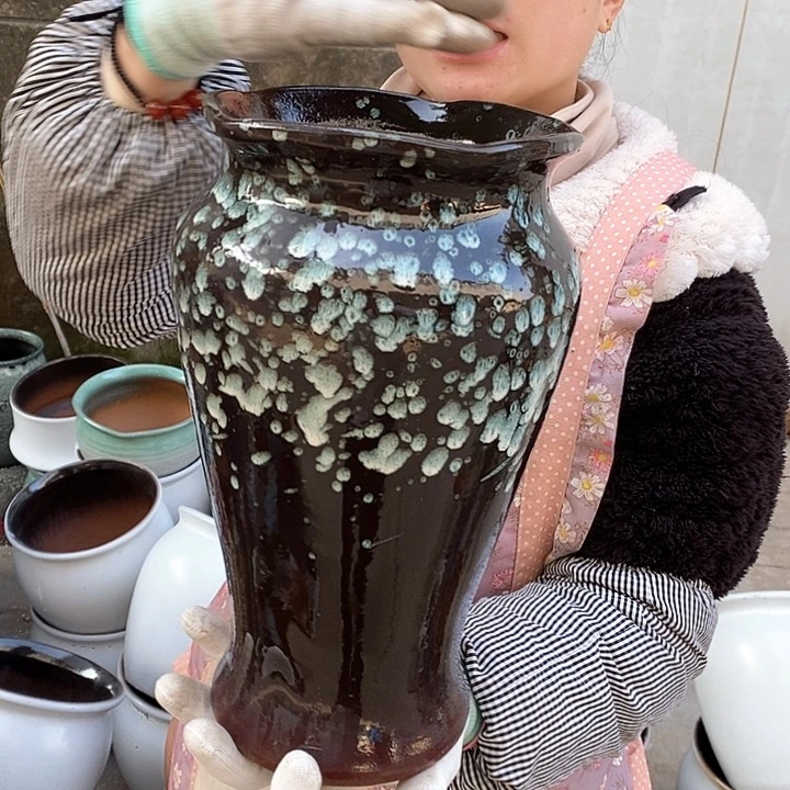 紫砂花盆瑕疵口17高30