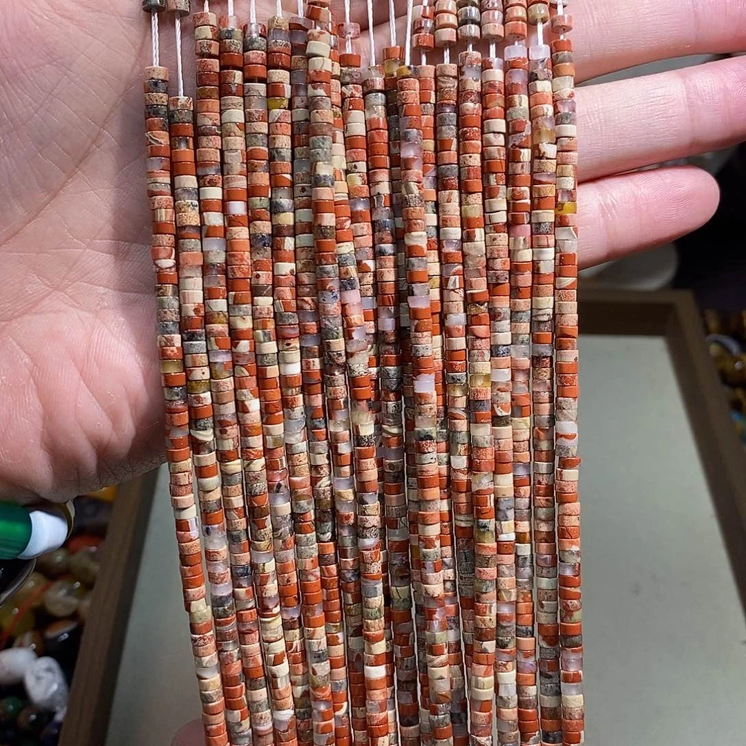 石英质玉未镶嵌，花红石直切隔片4mm，