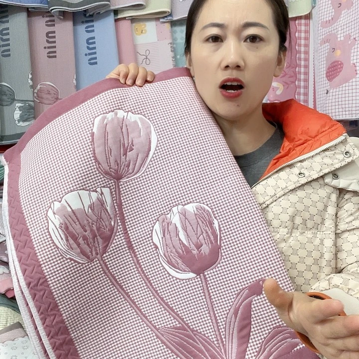 棉纱布特价酒红色郁金香
