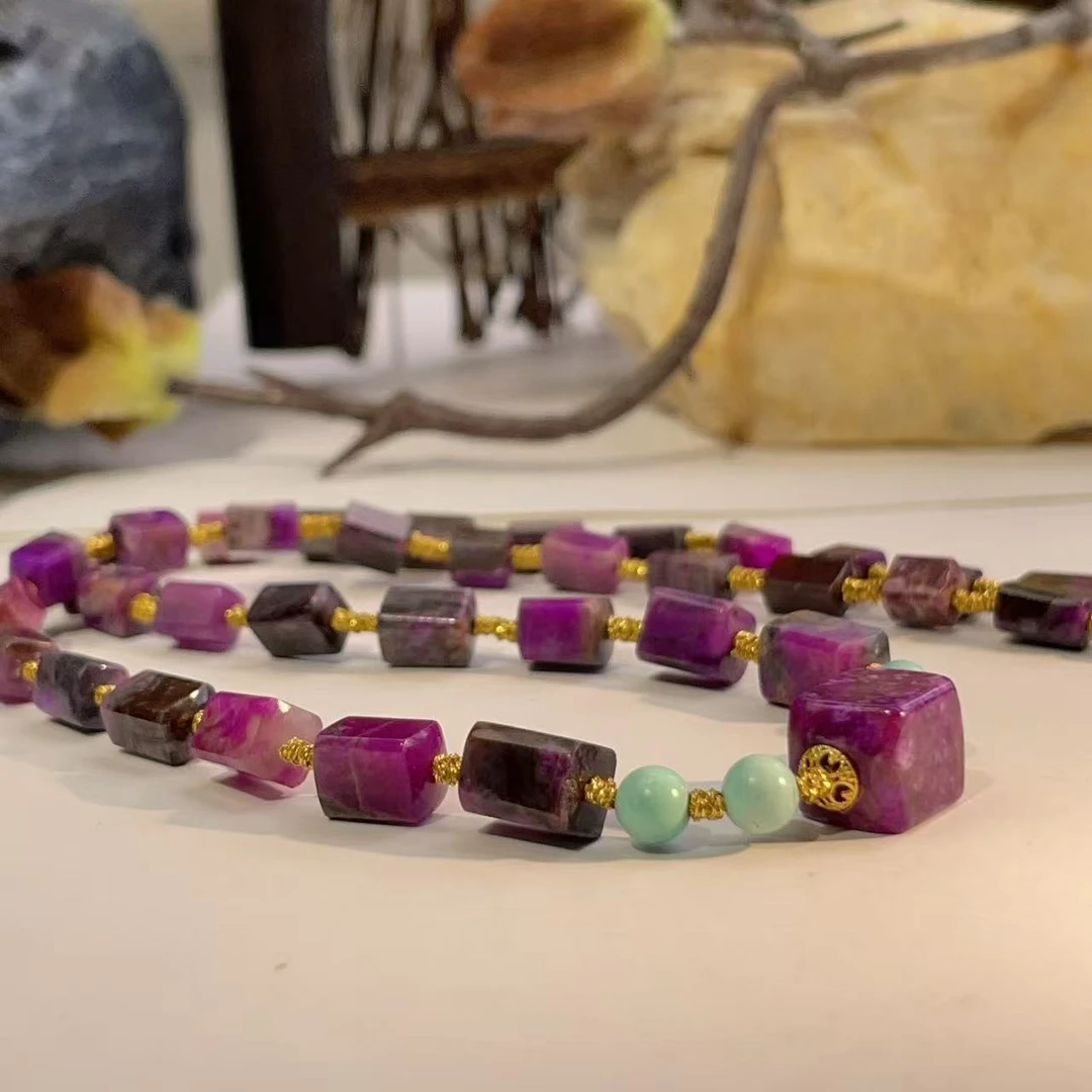 舒俱来桃红直切绿松0.4项链18k/45cm/3mm+/AZB4279（红颜）