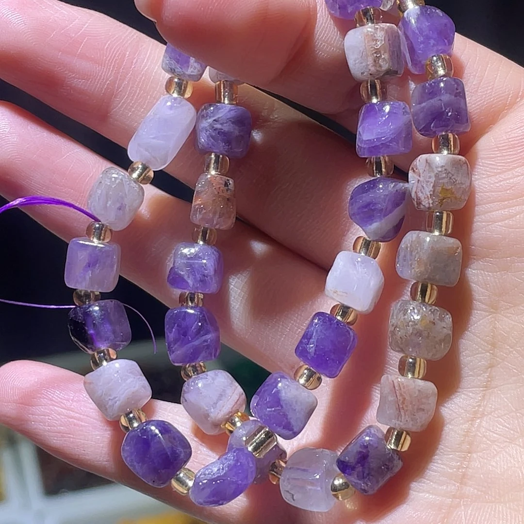 未镶嵌水晶手串方糖紫水晶手链