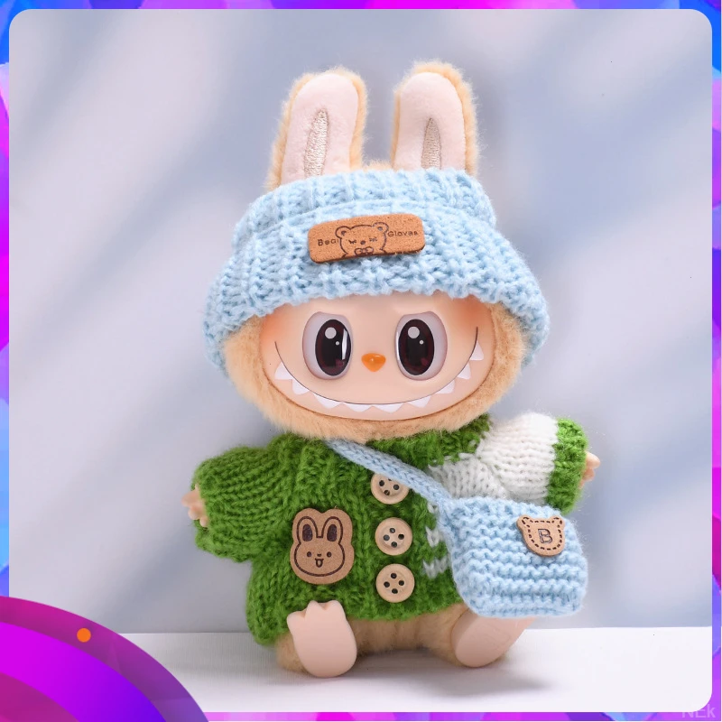 创意diy娃衣娃鞋拉布布labubu玩偶帽子挂件毛衣小包娃服
