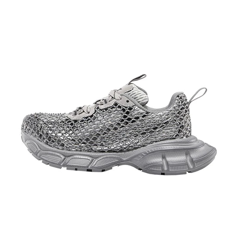 网面带钻老爹鞋2025新款厚底增高男女鞋冬季新款休闲百搭运动鞋潮