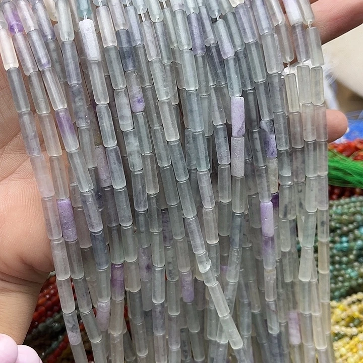 玛瑙/玉髓未镶嵌珠宝半成品一条4/13mm左右萤石管珠