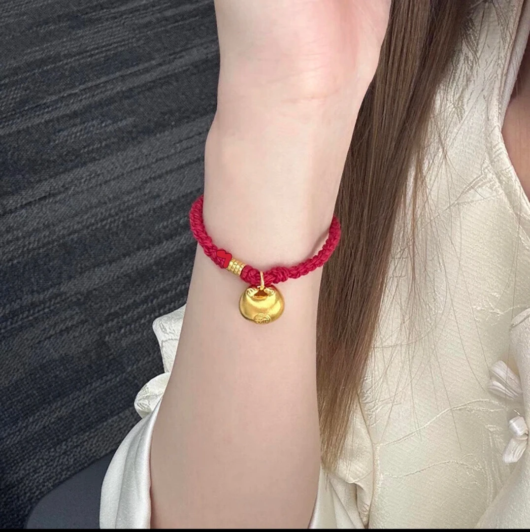 铜合金手链 红绳福袋手链