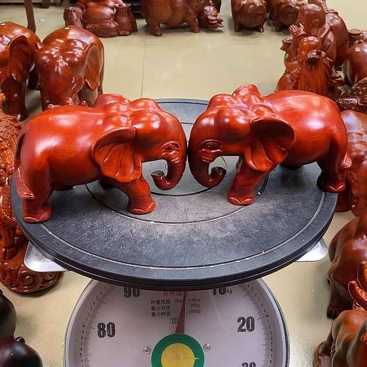 缅甸花梨木大象20 公分一对