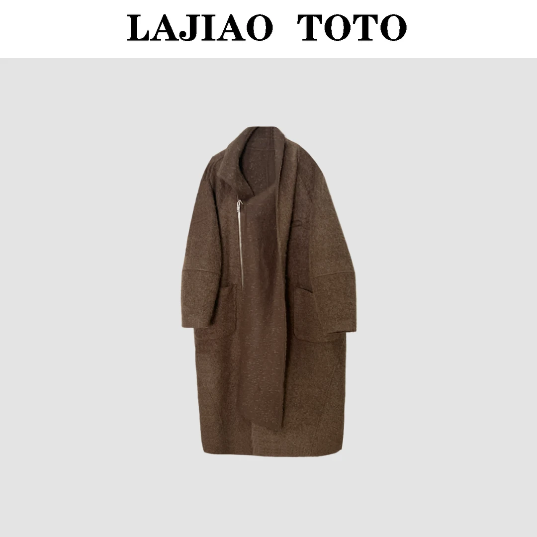 【艺洋穿搭】LAJIAO TOTO苏丽羊毛轻奢百搭女毛呢大衣外套#25D363