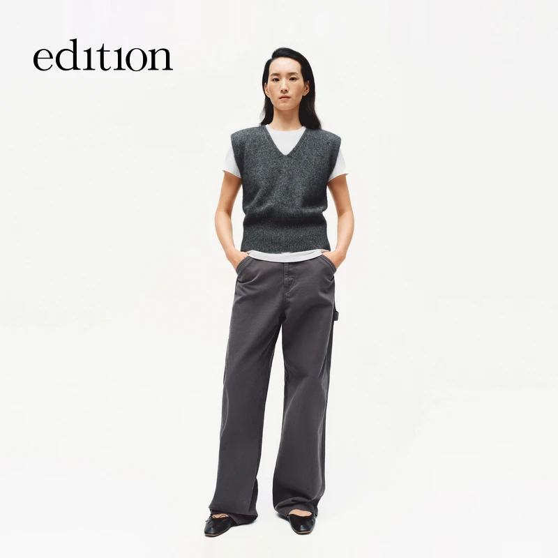 【商场同款】edition2025冬季新款磨毛棉工装直筒裤#EBE4PAT025