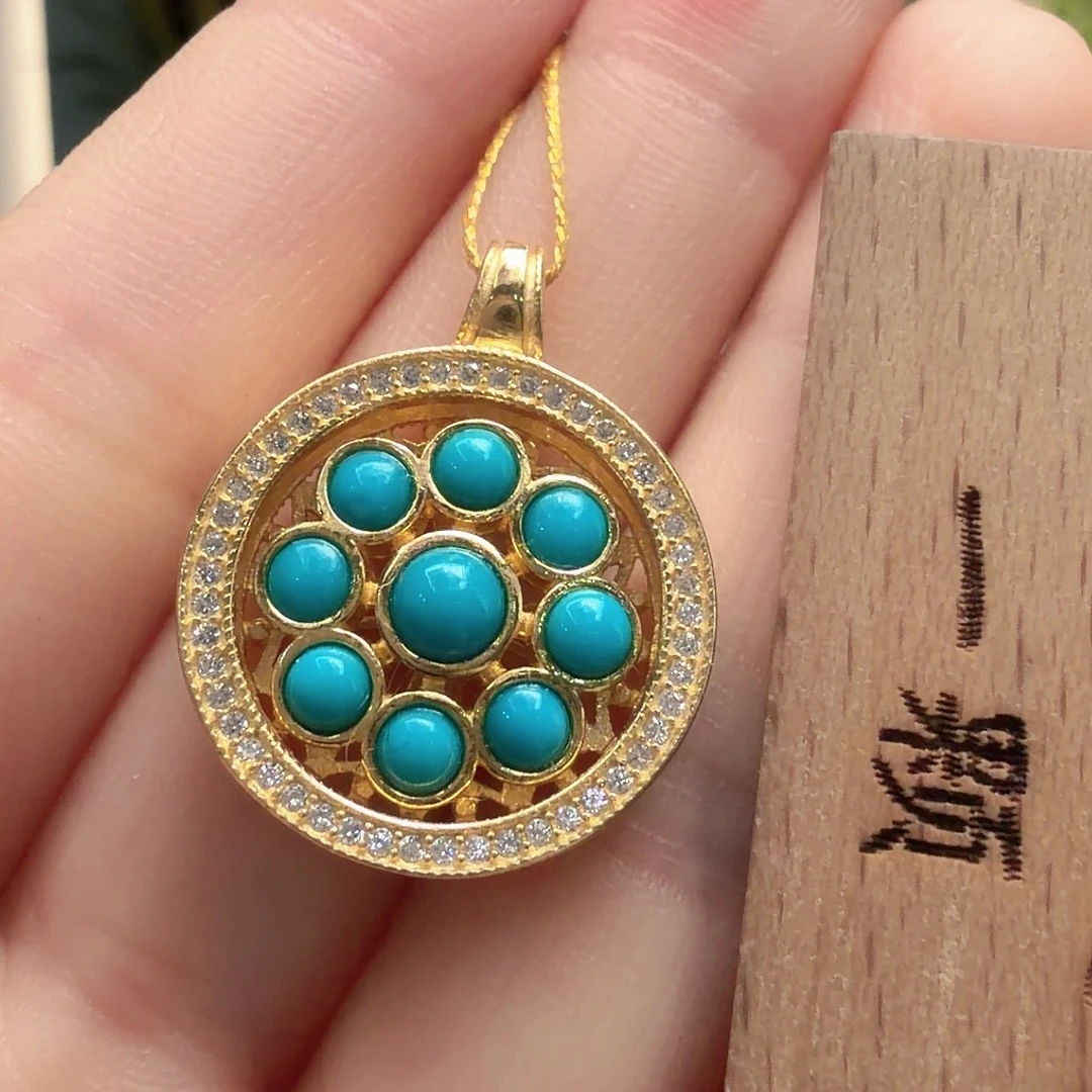 绿松石银S925镶嵌颈饰