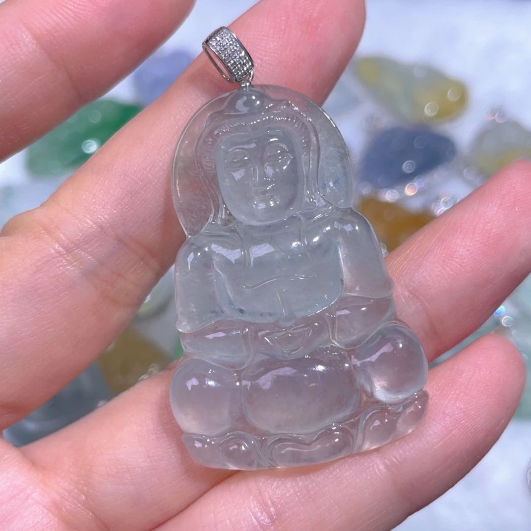 颈饰18K金镶嵌翡翠翡翠