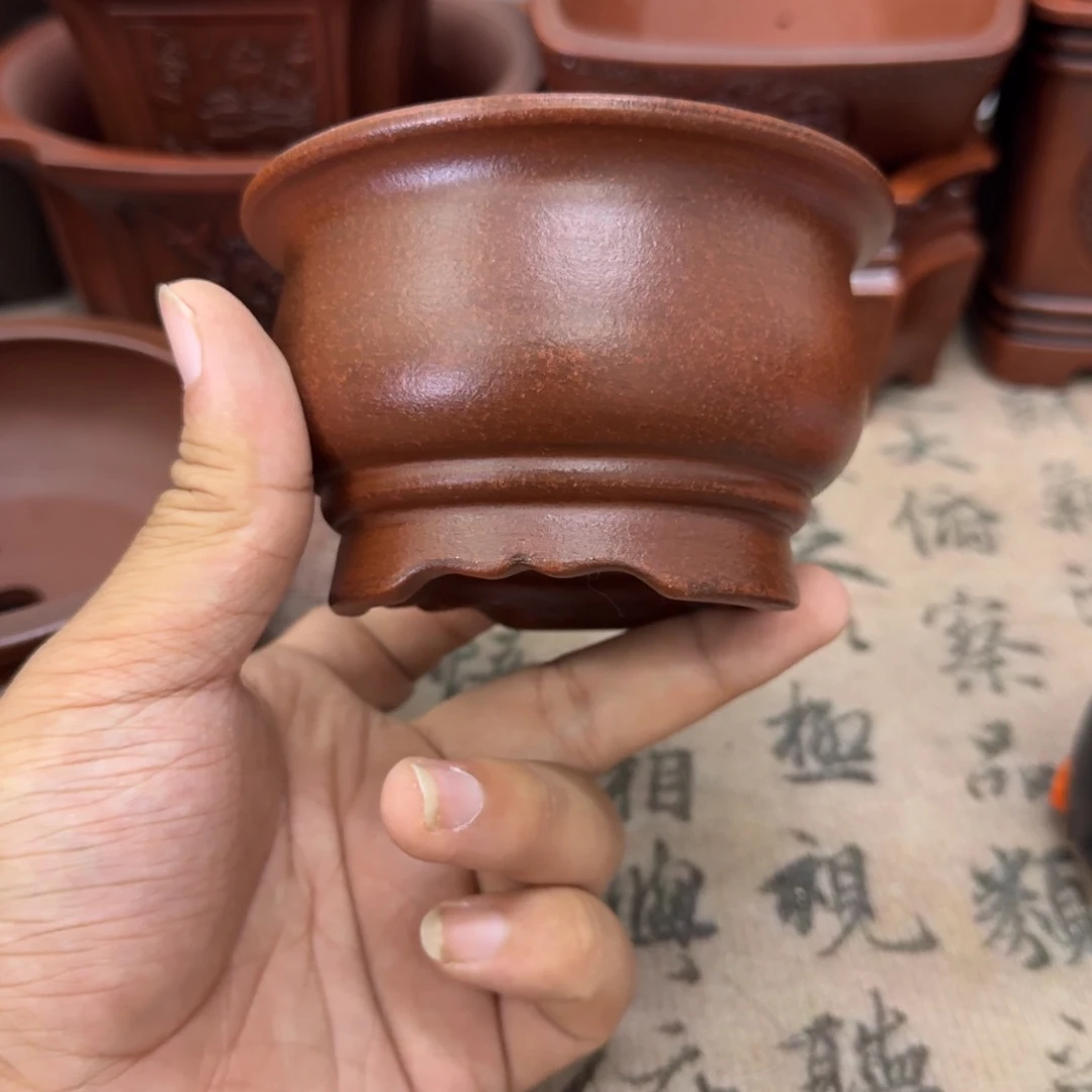 紫砂花盆9.5x5.5内经紫砂花盆