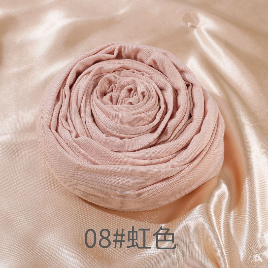 马来莫代尔包头方便围巾 单色丝光棉汗布头巾柔软披肩时尚长巾