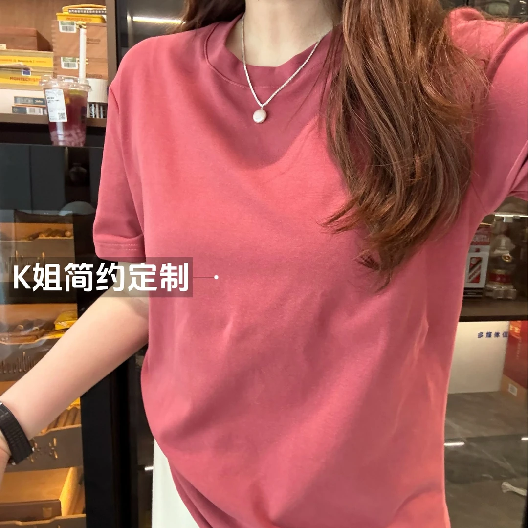 GTNER“KK定制”女春夏季新款简约时尚休闲百搭短袖圆领T恤D1727
