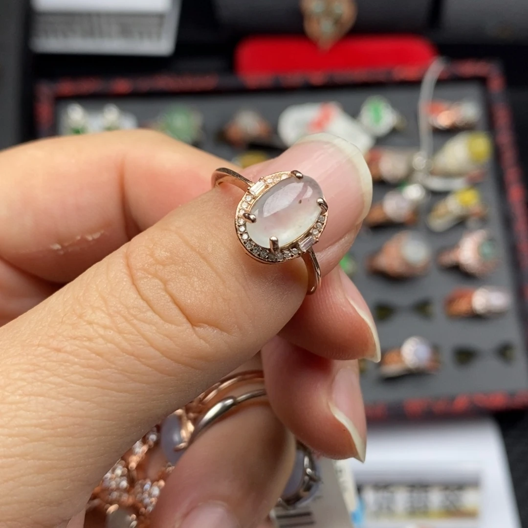 翡翠银S925镶嵌戒指