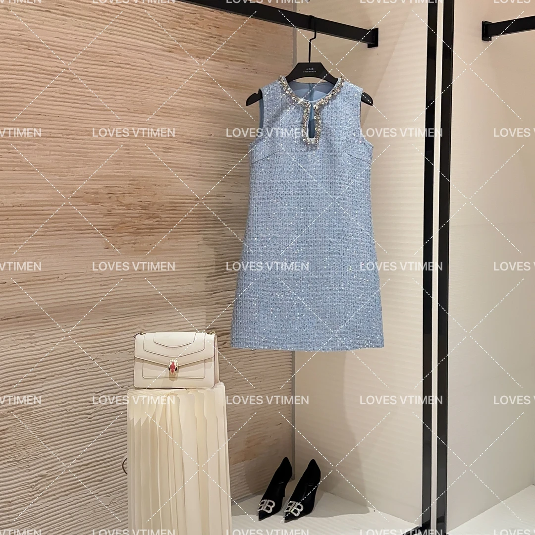 【薇薇专属】夏季设计师赫本风高定显瘦气质法式时尚连衣裙L-A1743