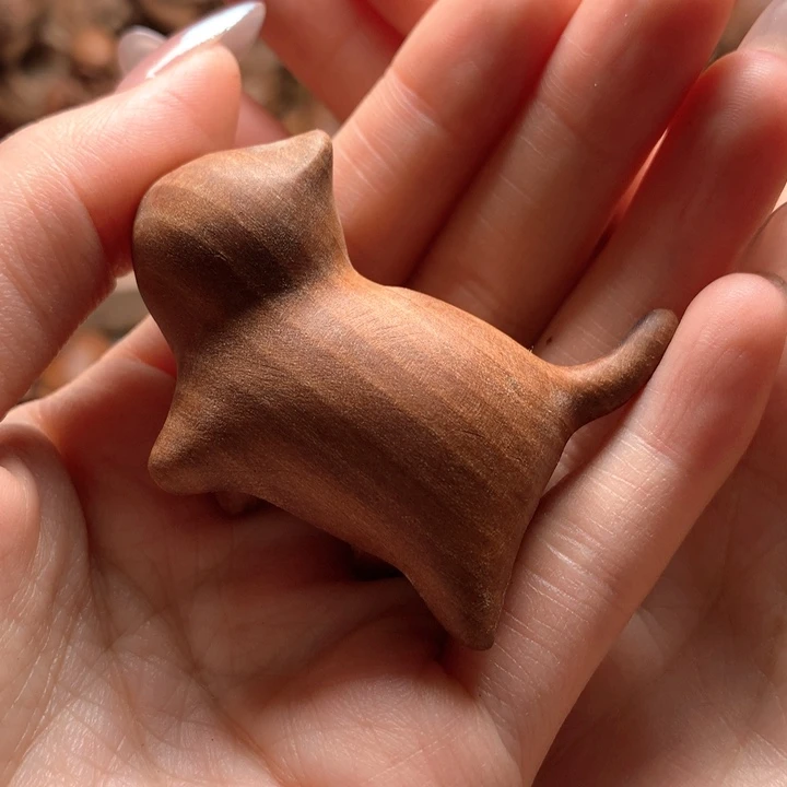 檀香木把件航***g老山檀香瑕疵猫