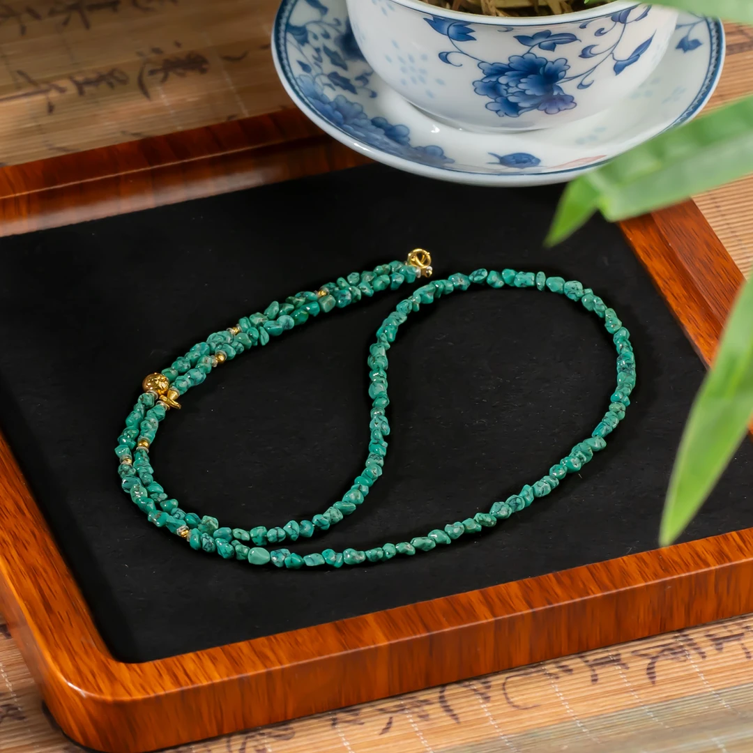 【世间臻宝】18K绿松石随型项链欧若风Q1512/3m/56cm/多样性发/10