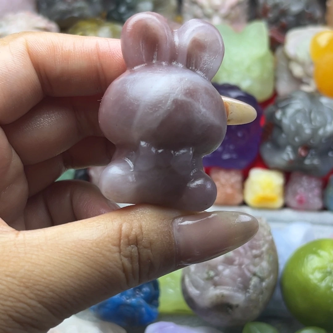 大理石磁石醒狮手把件