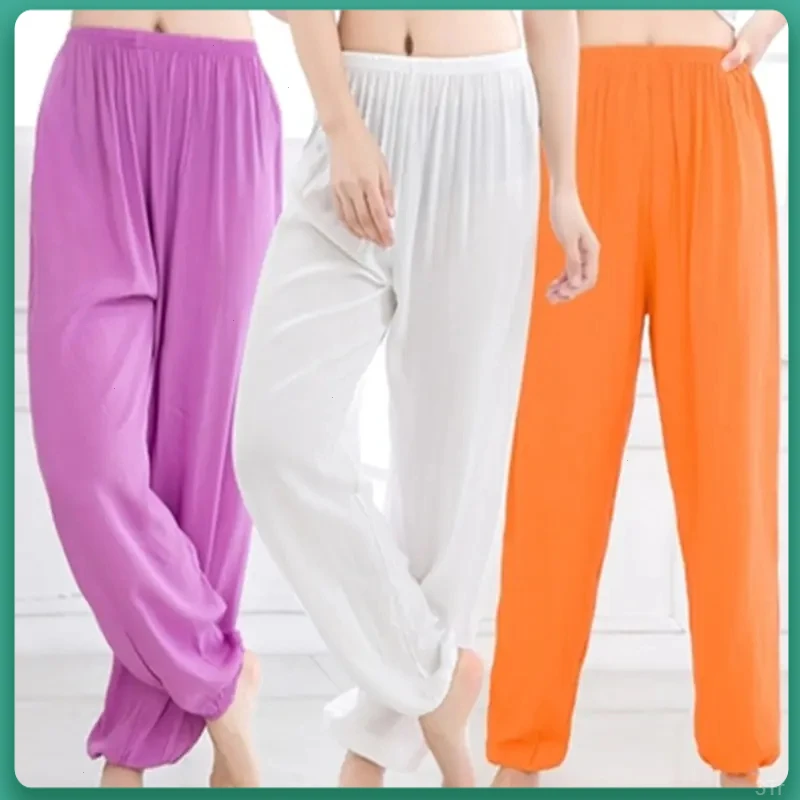 太极裤莫代尔晨练夏季大码宽松灯笼裤瑜伽裤男女通用休闲裤练功裤