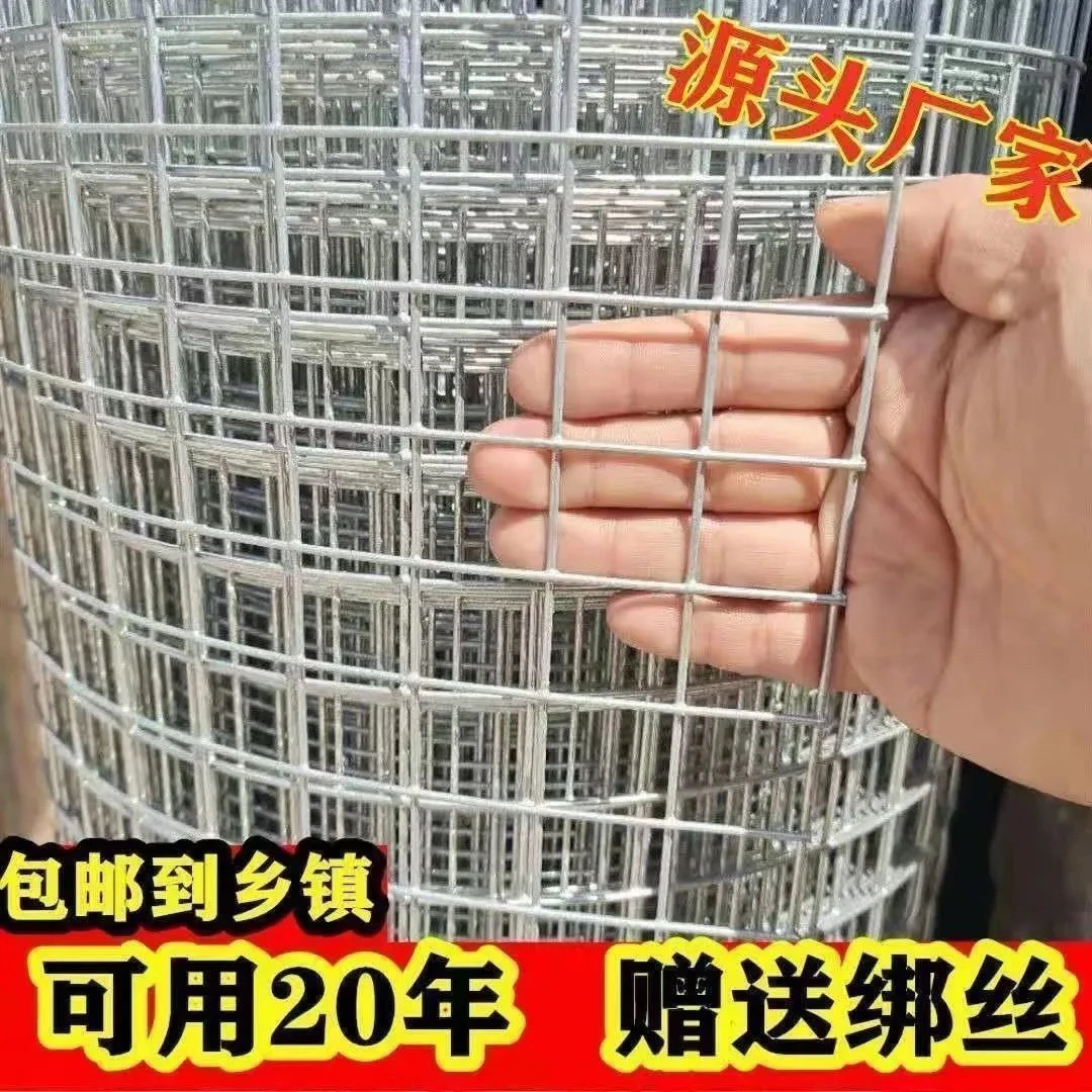 防锈镀锌铁丝网钢丝加粗建筑防裂围栏网适用于养羊狗鸡兔果园防护