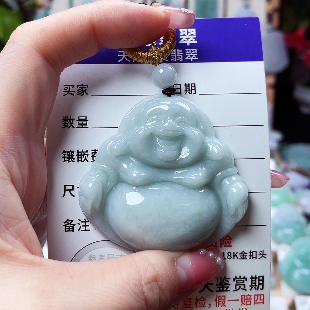 翡翠未镶嵌颈饰佛公01