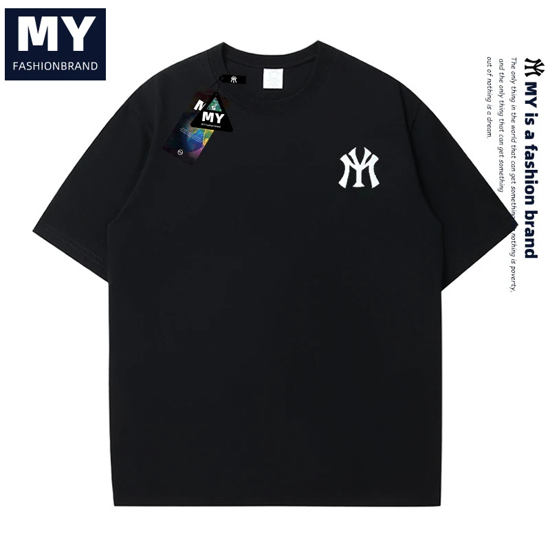 2025夏季新款时尚百搭刺绣短袖男女同款情侣简约T恤