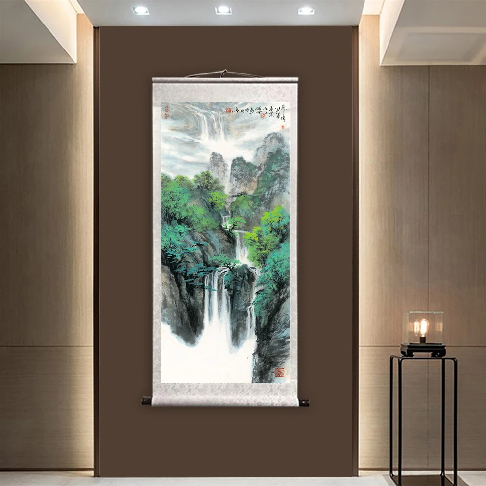 《绿水青山》客厅装饰画高清复刻艺术微喷