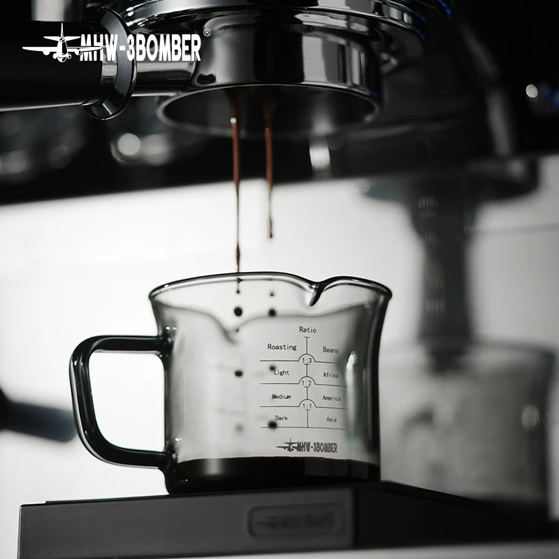 MHW-3BOMBER/轰炸机意式咖啡萃取杯浓缩量杯带刻度120ml玻璃杯