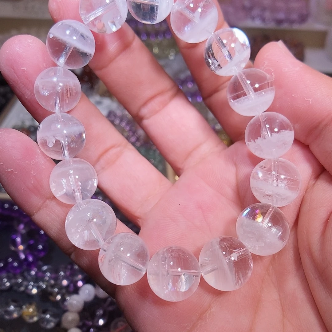 未镶嵌手链水晶白幽灵13.5mm