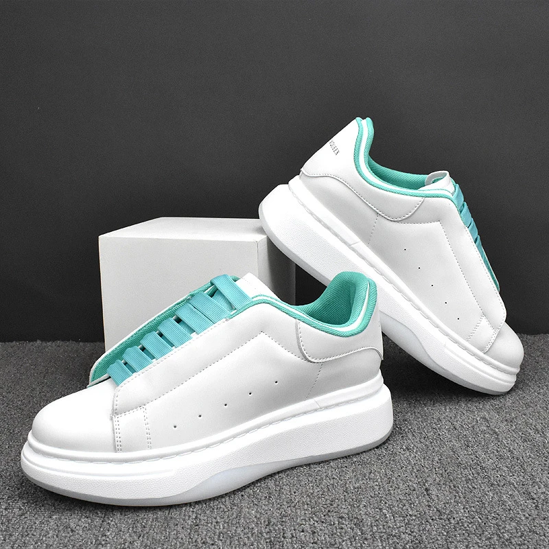 玛古芭潮流新款板鞋男款韩版轻奢时尚透气小白鞋厚底增高简约男鞋