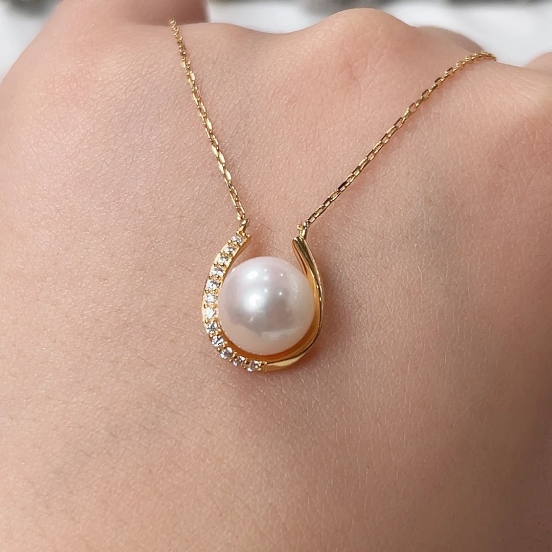 淡水珍珠项链银S925镶嵌