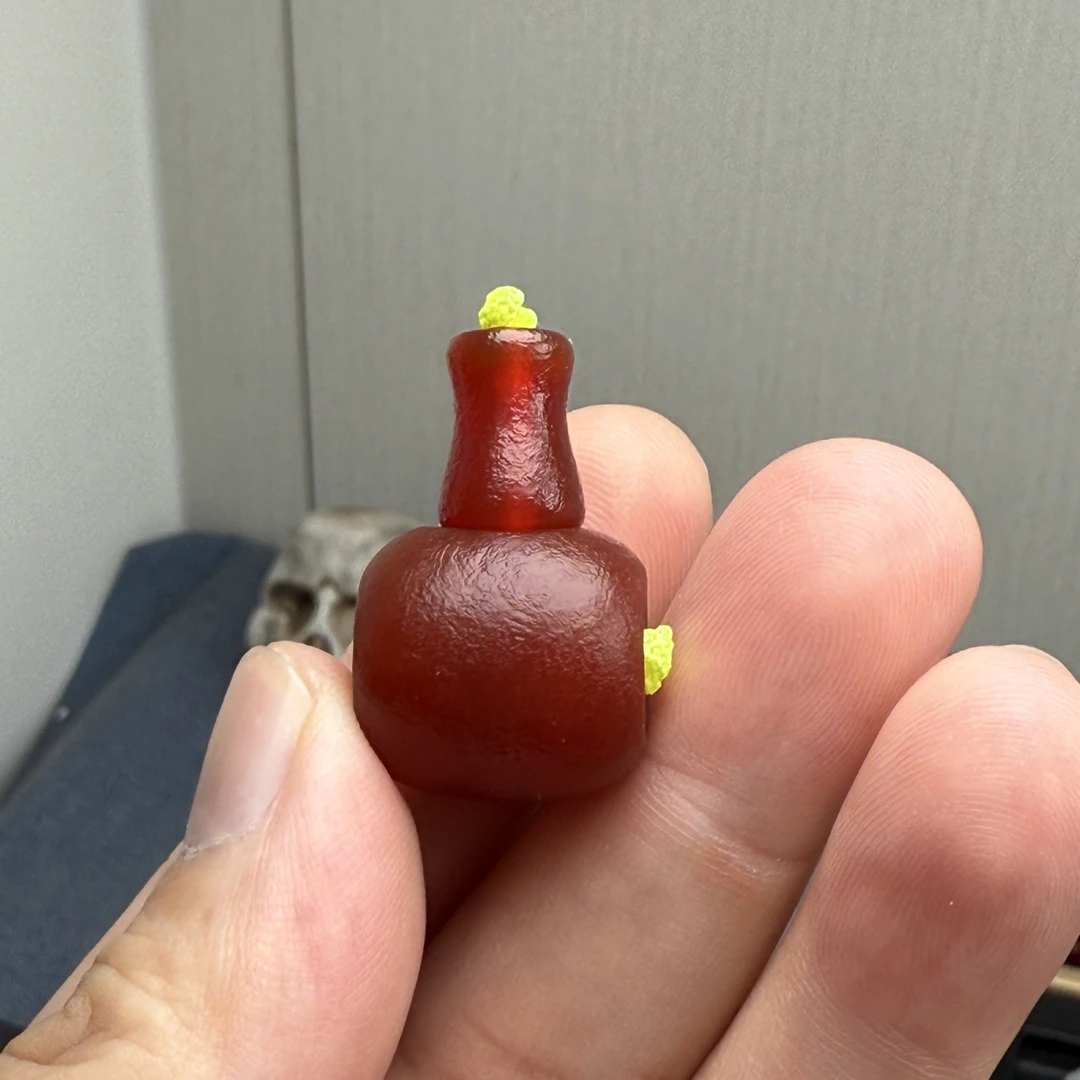 老甘南玛瑙大桶珠改三通直径18左右mm