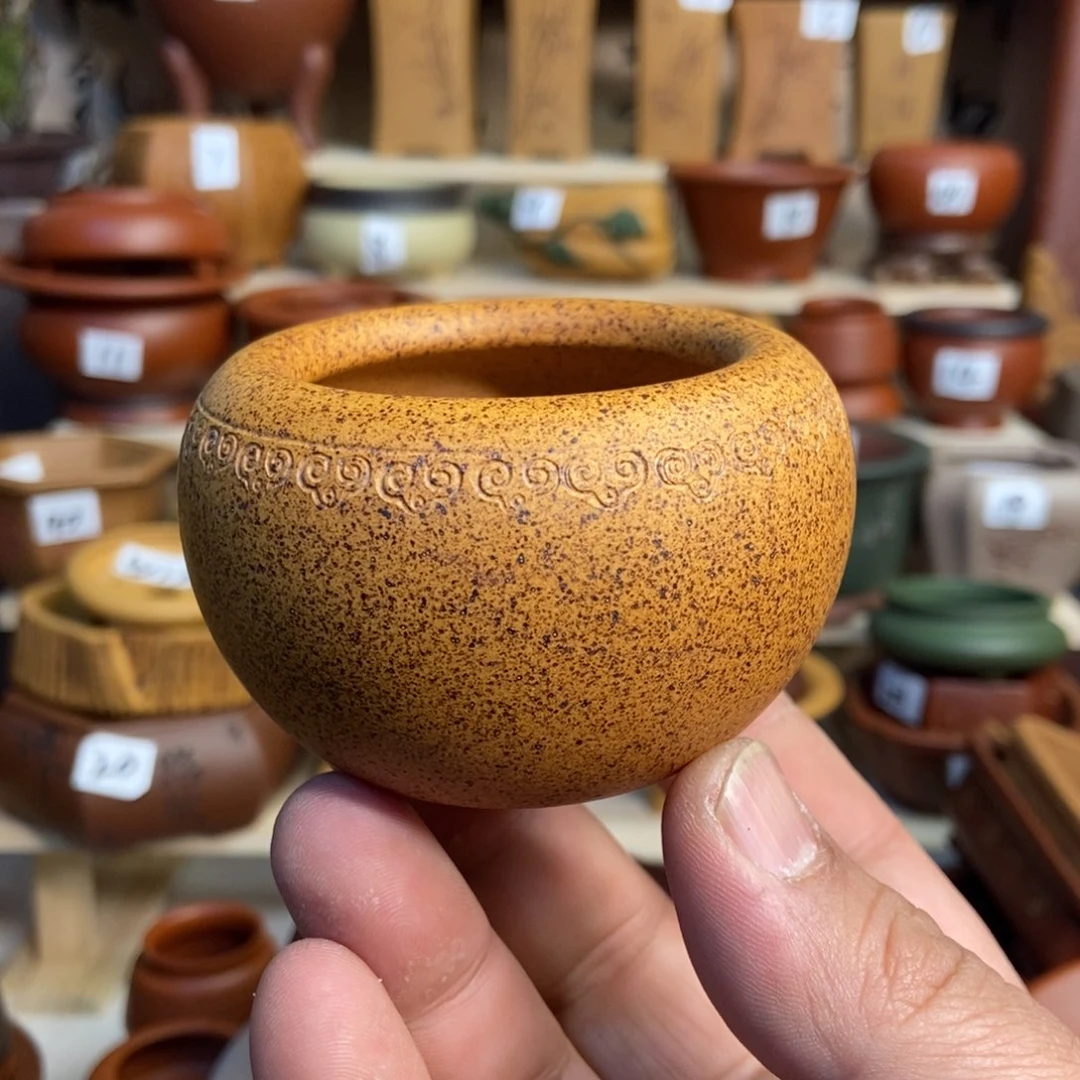 紫砂花盆孙伟手拉胚，内口经尺寸5×4