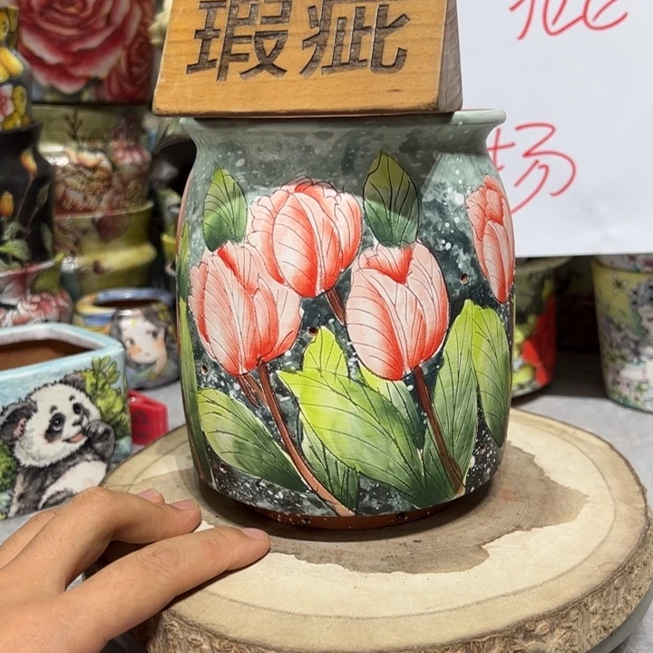 景德镇红陶精品手绘陶瓷
