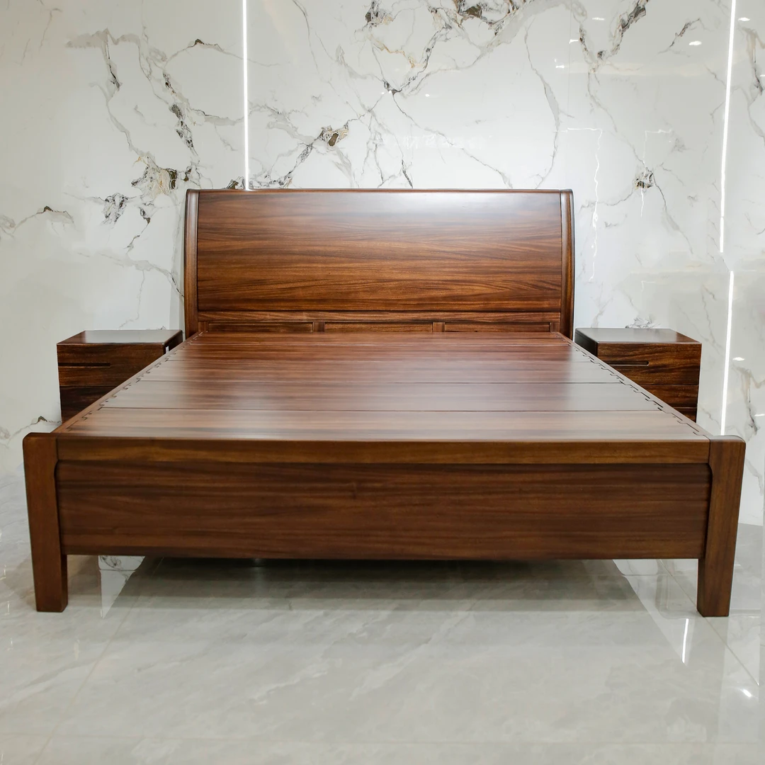 （大利家具）CM-80大床05床头柜黑胡桃轻奢新中式家用双人床主卧室