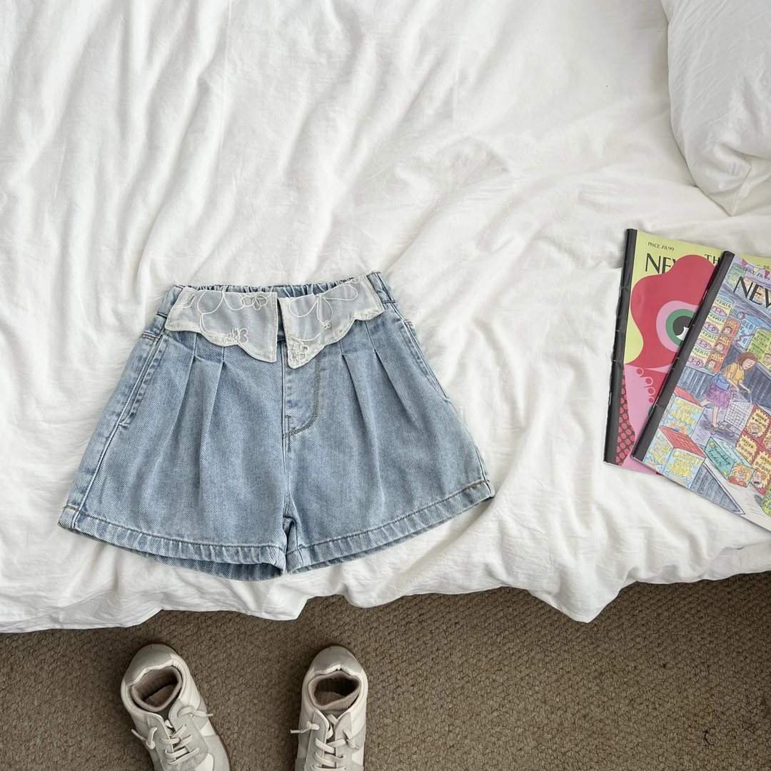 （现货）女童夏季休闲牛仔短裤薄款夏天裤子女孩五分裤YYKXW52872