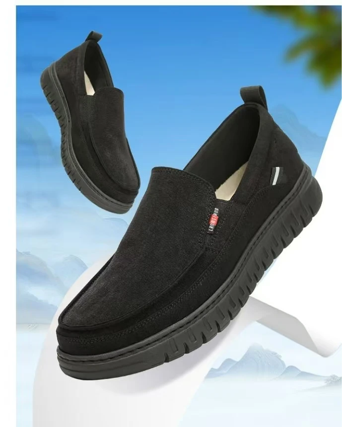 老美华春季男士轻软耐磨透气舒适简约时尚百搭小码布鞋431101049