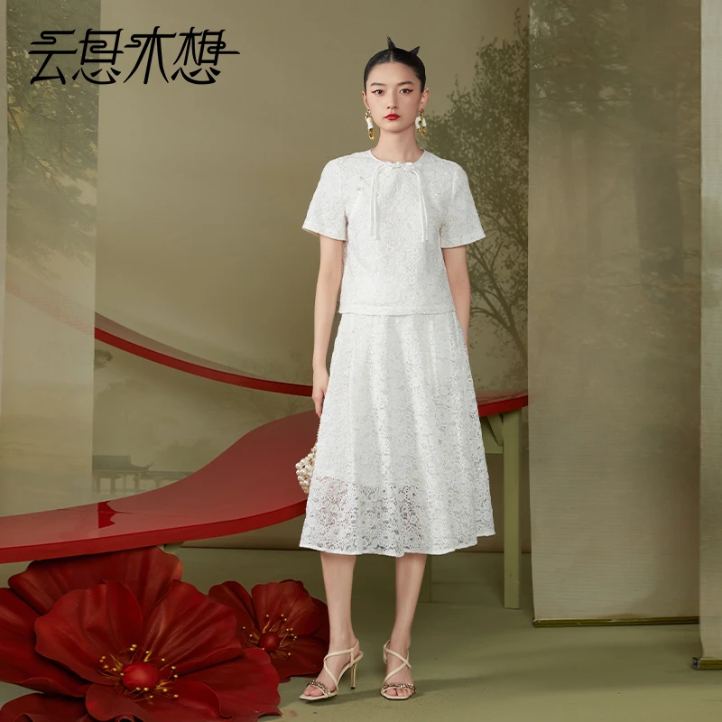 Ysimo-X云思木想新中式2024夏季新款盘扣绣品蕾丝衫11978&11974