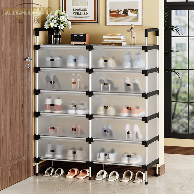 高档大防尘鞋柜2025年多层家用大容量储物柜进门一体靠墙鞋架子