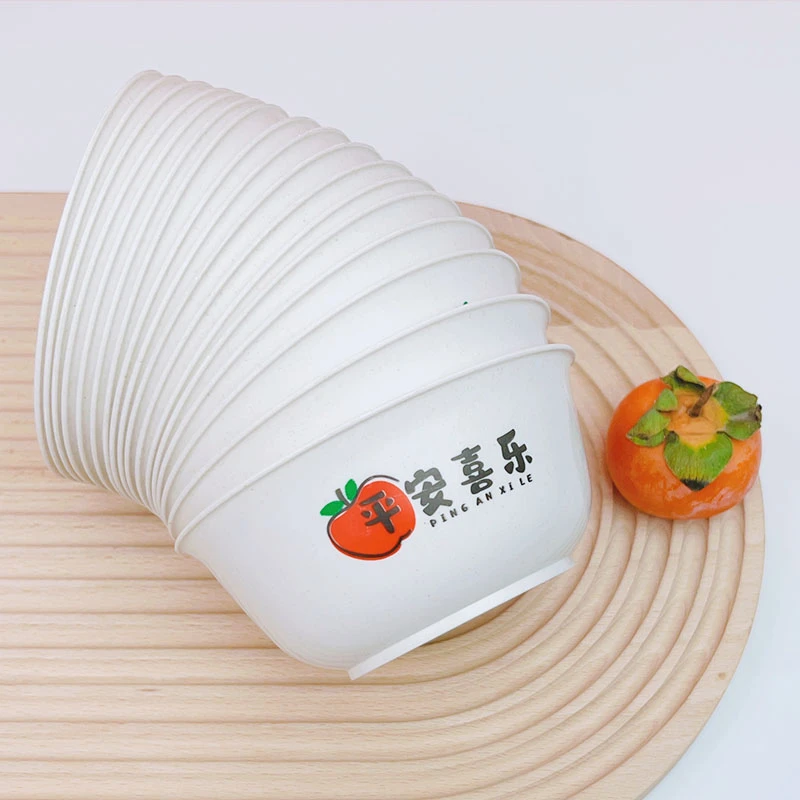 一次性稻壳碗可降解餐具大号创意简约家用商用饭店一次性干净卫生