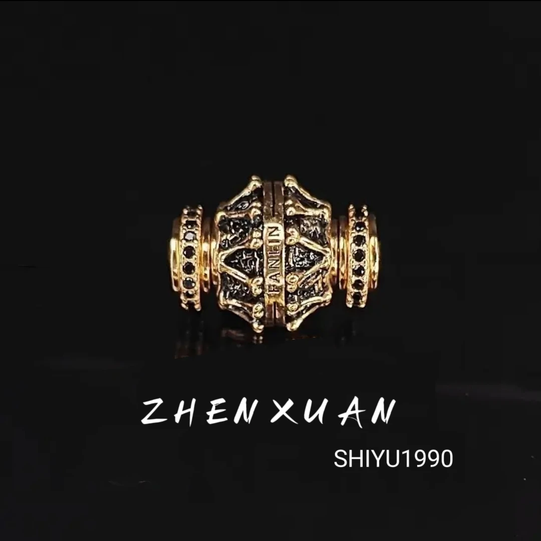 升级款一套12mm古珠可转动配饰（非梵瑾骨珠）老型直切文玩配饰