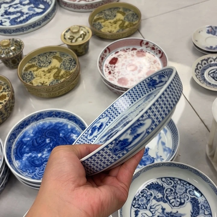瓷片青花山水大胡乘景德镇
