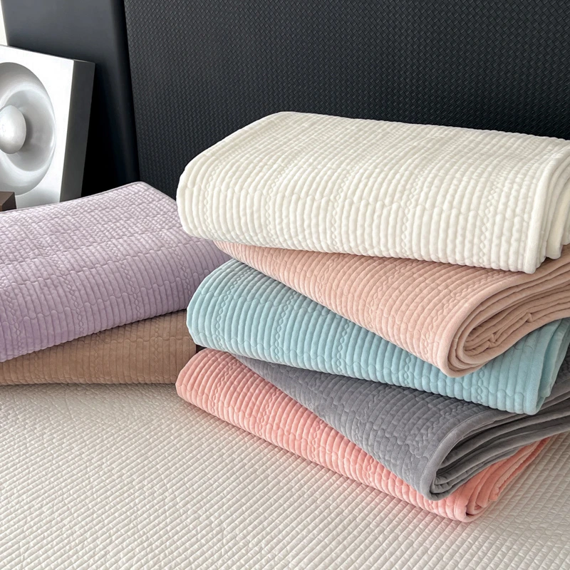 【雅趣】纯色宝宝绒 莫代尔 床盖 双面可用多尺寸床品~可机洗