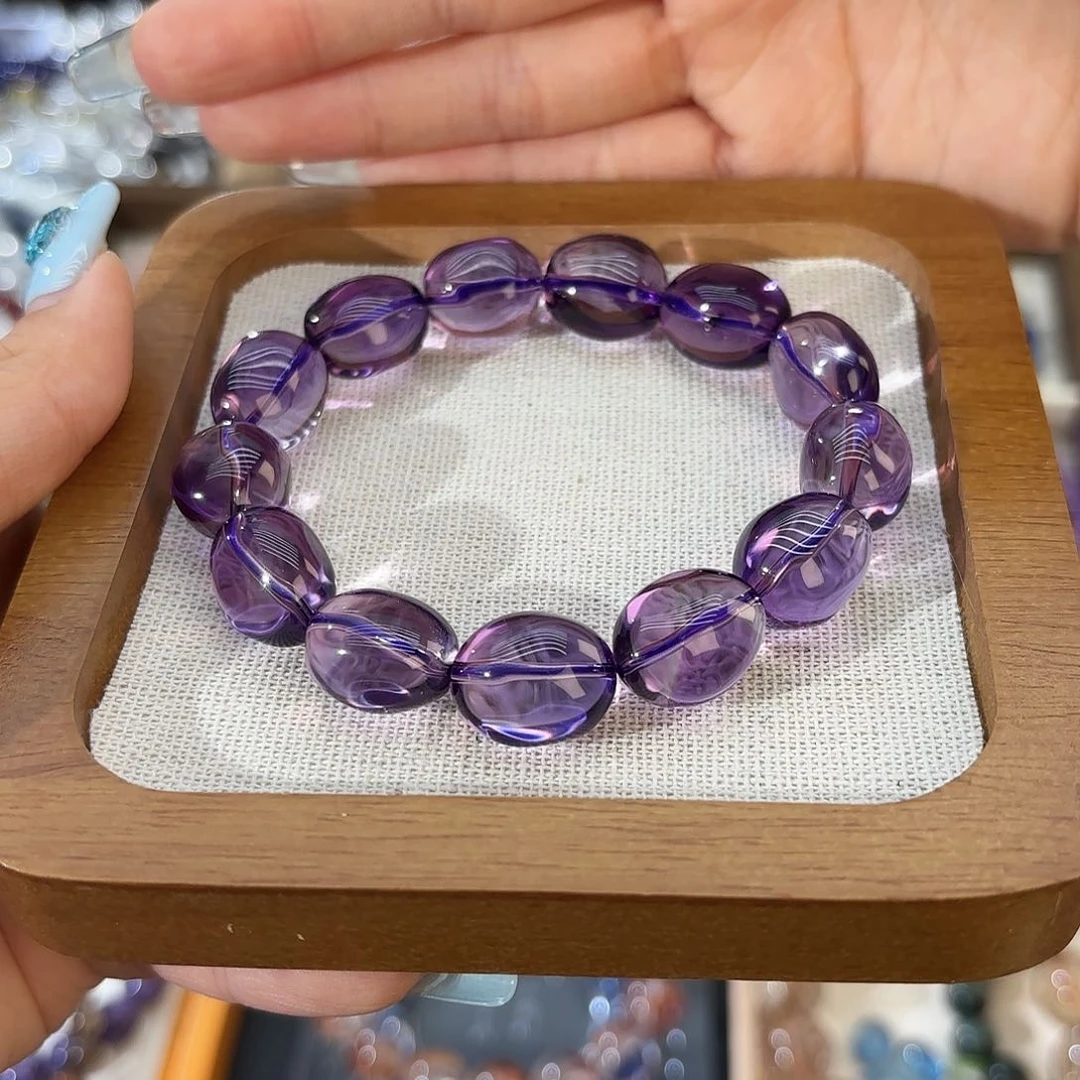 紫晶手链未镶嵌全净体紫水随行