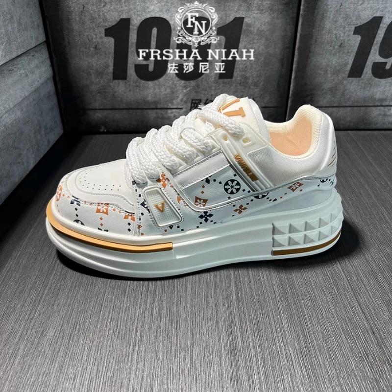 法莎尼亚拼色板鞋鞋子男款爆款2025新款时尚轻便干净感痞帅男鞋