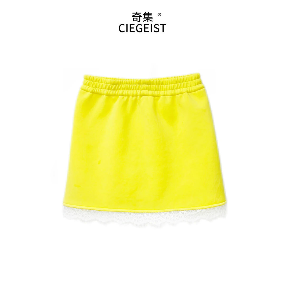 2025春装新款设计师款韩版百搭时尚蕾丝边修身显瘦短裙9923